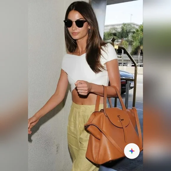 Meli Melo Elegant Tan Leather Tote Bag - Picture 6 of 6